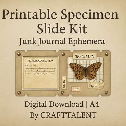 🦋 Printable Specimen Slide Kit | A4 Size (READY TO USE)