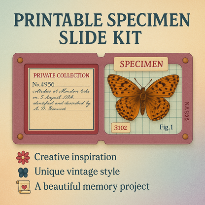 🦋 Printable Specimen Slide Kit | A4 Size (READY TO USE)